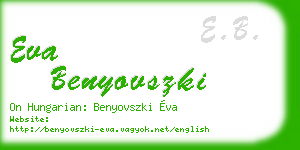 eva benyovszki business card